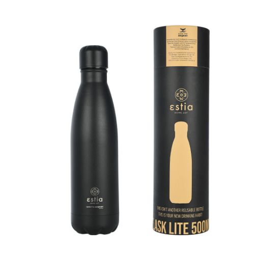 ESTIA izolirana potovalna steklenička LITE 500ml-MIDNIGHT BLACK-01-17989